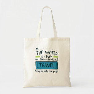 Tote Bag Voyager Citation Le Monde Est Un Livre