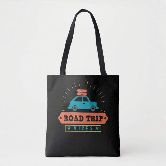 Tote Bag Voyageur Vacances Route Voyage Vibes Palm Tree (Devant)