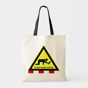 Tote Bag Voyageurs en état d'ébriété traversant ⚠ panneau t