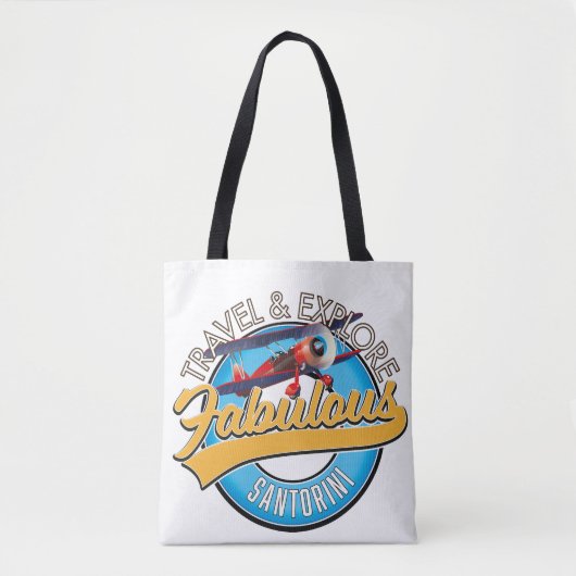 Tote Bag Voyagez et explorez la fabuleuse Santorin (Devant)