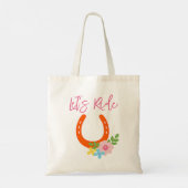 Tote Bag Voyons à cheval Orange Horseshoe Fleurs GrangeFun (Dos)