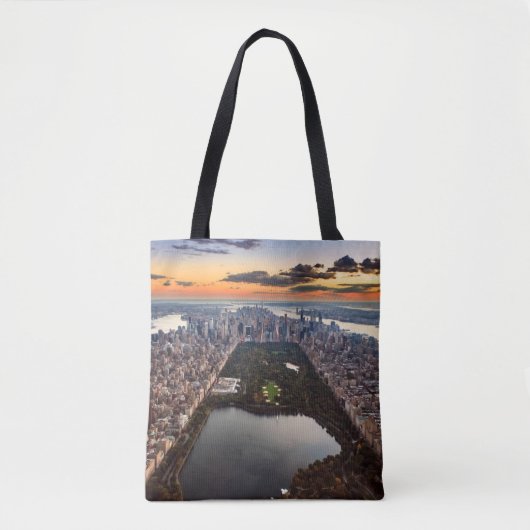 Tote Bag Vue aérienne de Central Park au coucher du soleil (Devant)
