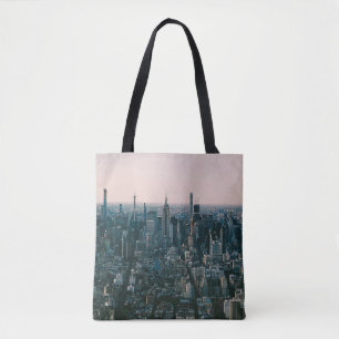 TOTE BAG VUE AÉRIENNE DES BÂTIMENTS DE LA VILLE EN JOURNÉE