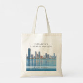 Tote Bag Vue de Miami aquarelle Anniversaire Week-end (Dos)