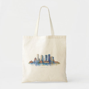 Tote Bag Vue panoramique de Boston à l'aquarelle Moderne
