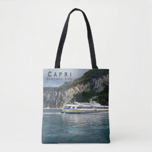 Tote Bag Vue pittoresque du bateau à passagers à Capri Ital