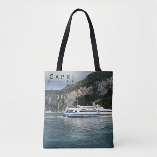 Tote Bag Vue pittoresque du bateau à passagers à Capri Ital (Devant)