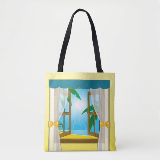 Tote Bag Vue sur la plage d'été (Devant)