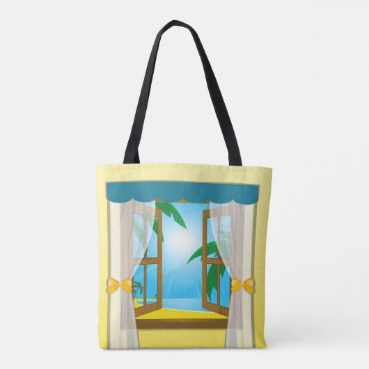 Tote Bag Vue sur la plage d'été (Dos)