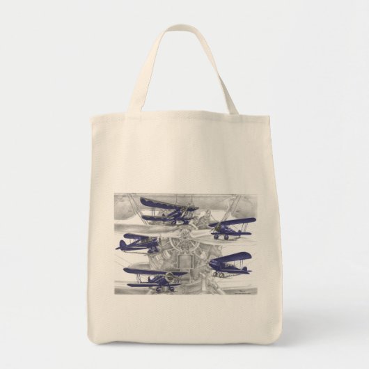 Tote Bag Waco biplane (Devant)