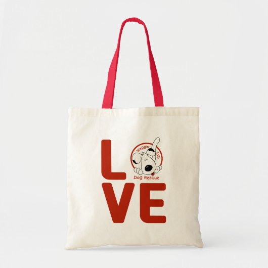 Tote Bag Waggin coupe la queue l'AMOUR fourre-tout (Devant)