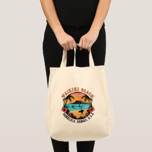 Tote Bag Waikiki Beach Retro Vignette