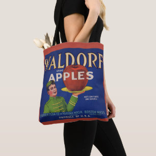 Tote Bag Waldorf Apples 1920 crate étiquette print