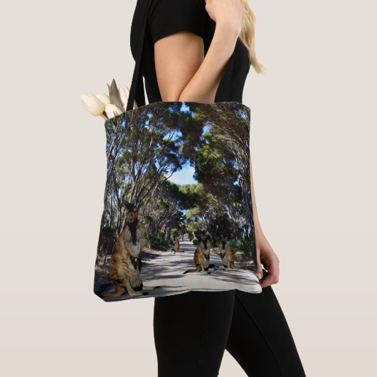 Tote Bag Wallabys Australiens Sur La Route, (De près)