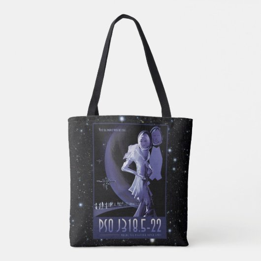 Tote Bag Wandering Planet annonce l'espace vacances tourist (Dos)