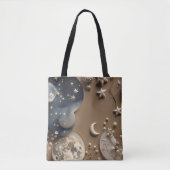 Tote Bag Warm Beige Moon Cozy Neutral Aesthetic (Devant)