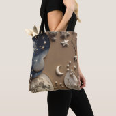 Tote Bag Warm Beige Moon Cozy Neutral Aesthetic (De près)