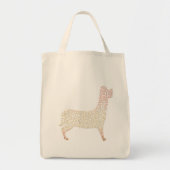 Tote Bag Warm Gold Gradient Paw Print Dog Silhouette Fabric (Devant)