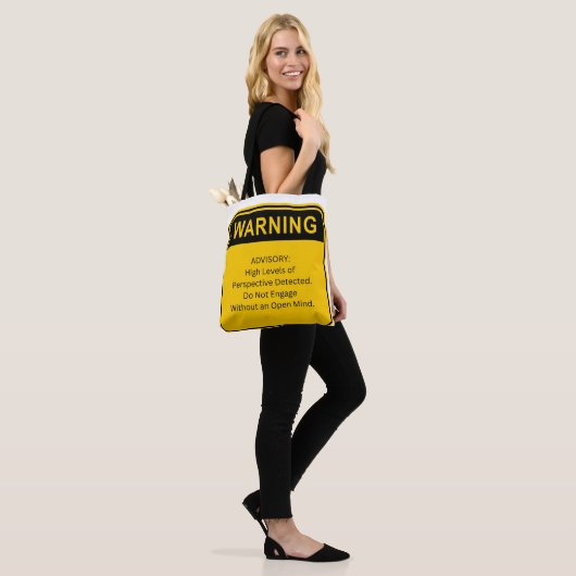Tote Bag WARNING: High Levels of Perspective Detected  (Sur le modèle)