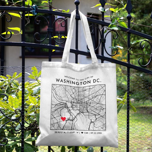 Tote Bag Washington, DC. Localisateur d'amour | Mariage de