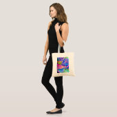 Tote Bag Watercolor art canna tropicale feuilles (Devant (modèle))