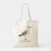 Tote Bag Watercolor Beach Seagull Personalized (Dos)
