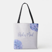 Tote Bag Watercolor Blue Hydrangea Bride fête (Dos)