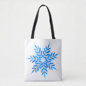 Tote Bag Watercolor Blue Snowflake Pattern (Devant)