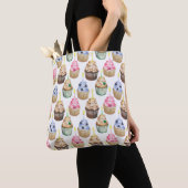 Tote Bag Watercolor cupcakes (De près)