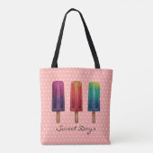 Tote Bag Watercolor Cute Popsicle Glaces Creams (Dos)