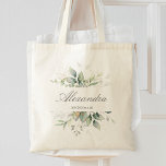 Tote Bag Watercolor Eucalyptus<br><div class="desc">Beau sac fourre-tout de femme de chambre personnalisée avec l'aquarelle eucalyptus et feuilles d'or.</div>