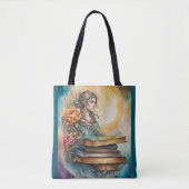 Tote Bag Watercolor Femme Lecture Cadeau Anniversaire (Devant)