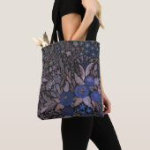 Tote Bag Watercolor floral small flowers navy roses (De près)
