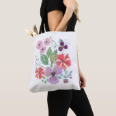 Tote Bag Watercolor flowers (De près)