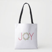 Tote Bag Watercolor Holly Wreath  (Devant)