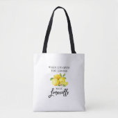 Tote Bag Watercolor Lemons Modern Brush Script Limoncello (Devant)