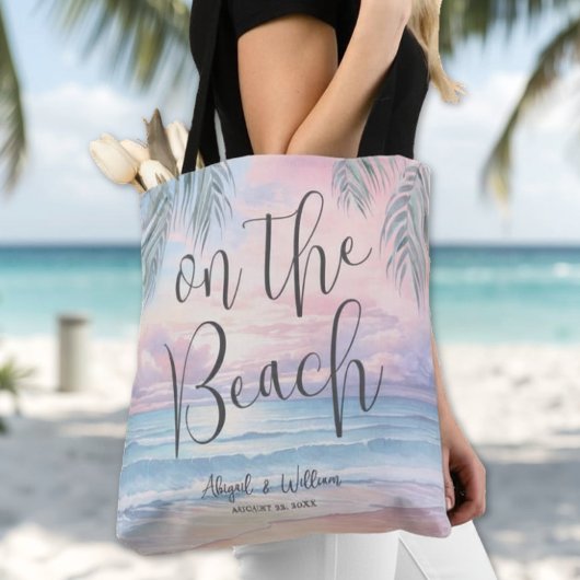 Tote Bag Watercolor On The Beach Wedding