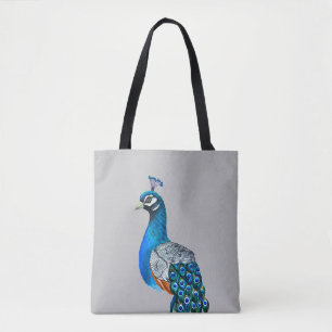 Tote Bag Watercolor peacock