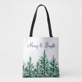 Tote Bag Watercolor Pine Trees (Devant)