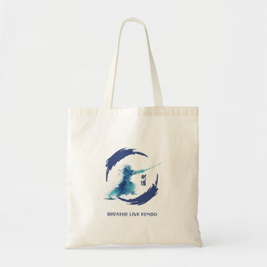 Tote Bag Watercolor Rain Drops Sleep Live Kendo (Devant)