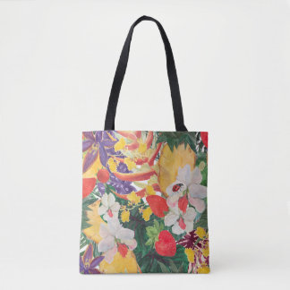 Tote Bag WAtercolor sans couture motif tropical avec exotiq