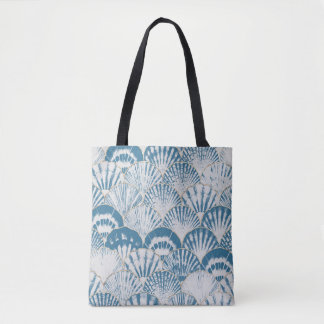 Tote Bag Watercolor sea shell japonais vagues transparent p