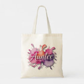 Tote Bag Watercolor Splash with Auntee typography  (Dos)
