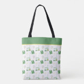 Tote Bag Watercolor Tournoi de golf vert et jaune (Dos)