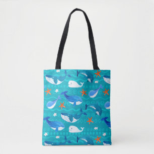 Tote Bag Watercolor Whale Fourre-tout