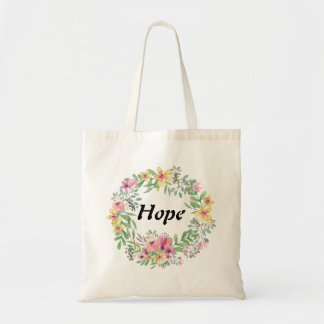 Tote Bag Watercolor Wreath/Hope Budget Fourre-tout
