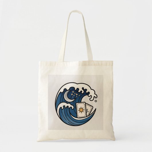 Tote Bag Wave and moon Tarot cards (Devant)