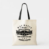 Tote Bag Way Maker Miracle Worker Promesse Keeper Christian (Dos)