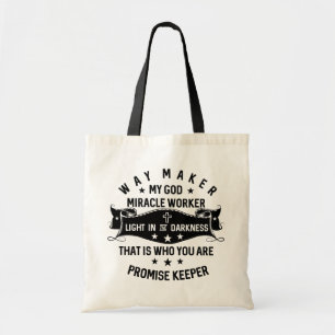 Tote Bag Way Maker Miracle Worker Promesse Keeper Christian