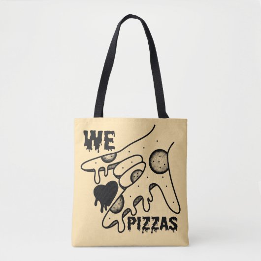 Tote Bag We Love Pizzas - Pizza Love - ASL ILY Obsession De (Devant)